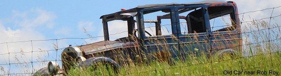 Old car near Rob Roy, Ontario